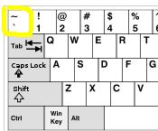 Location of backtick key