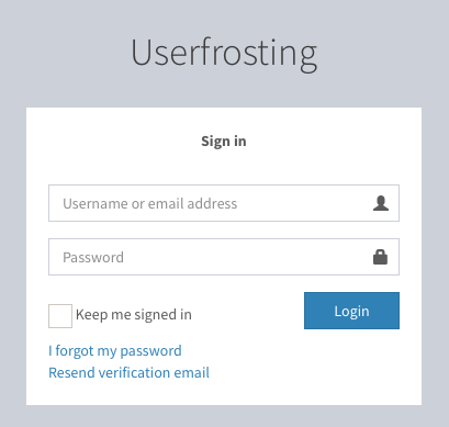 Login form without registration